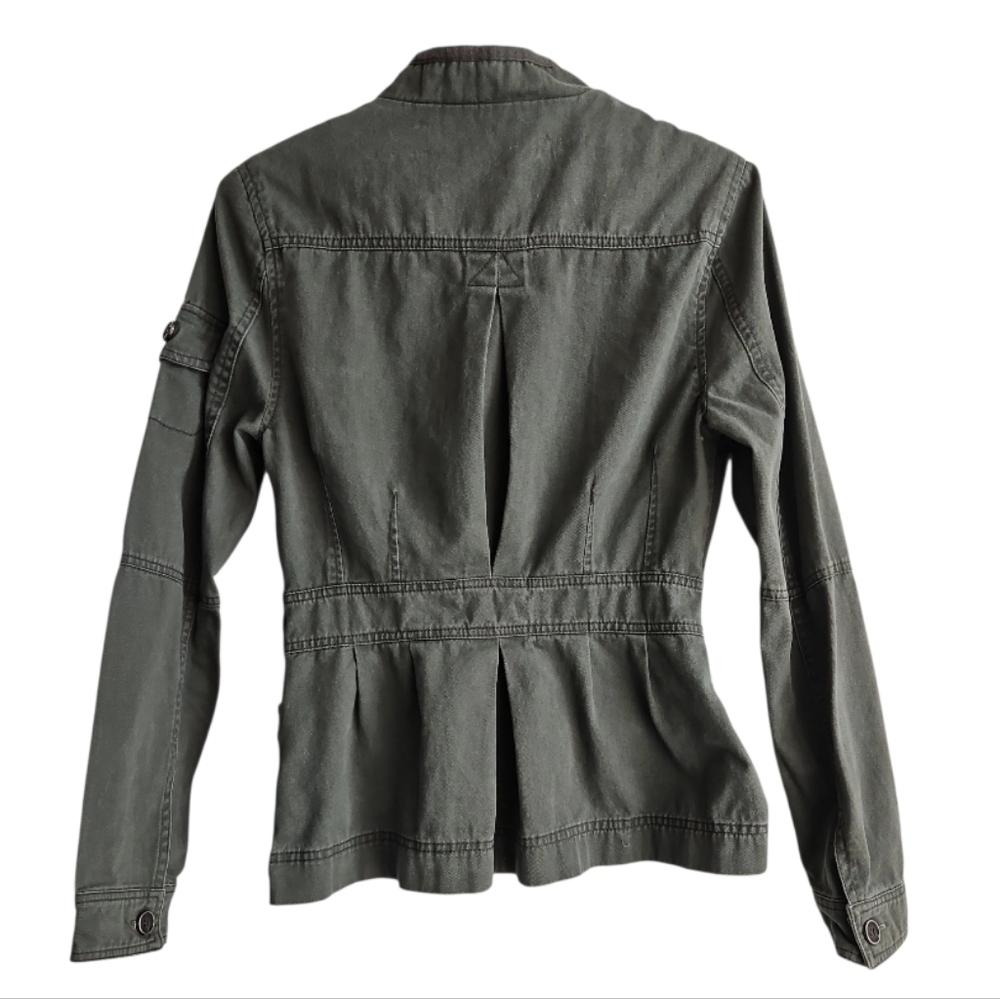 Full Tilt Olive Green Utility Jacket Cotton Size Small Medium - Picture 8 of 17